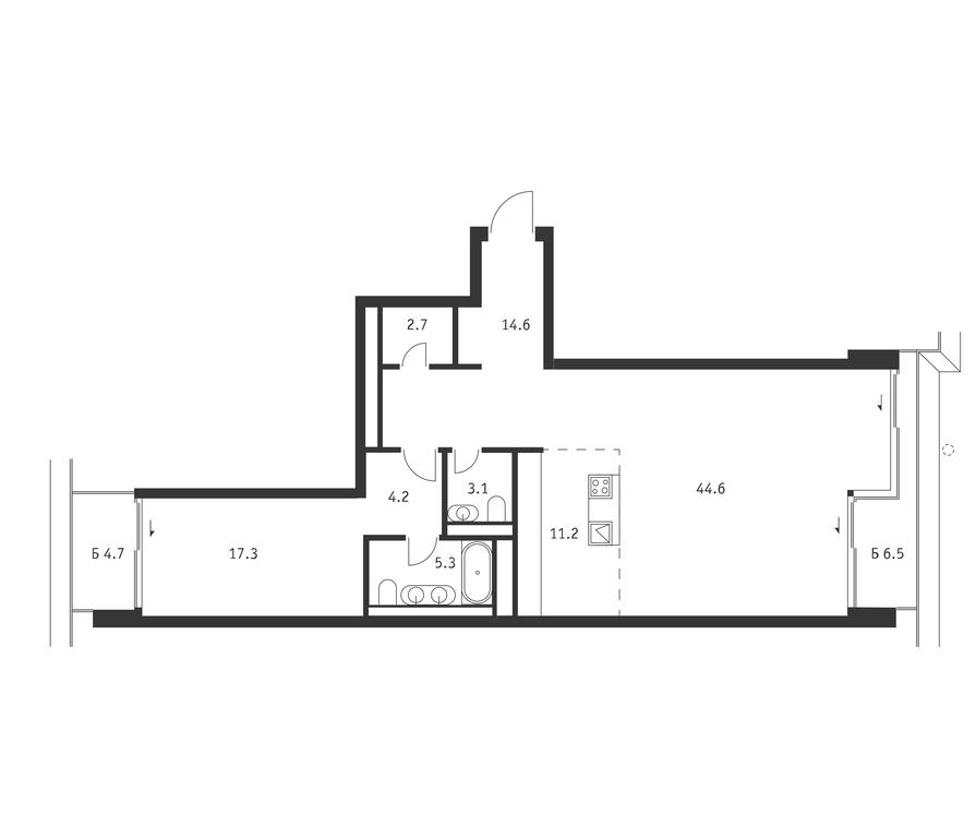 1-BD Apartment Sale, 106.4 sq. m. at Badaevskiy, Kutuzovsky Avenue, 12с3, Moscow, Russia #1 1-BD Apartment Sale, 106.4 sq. m. at Badaevskiy, Kutuzovsky Avenue, 12с3, Moscow, Russia #1