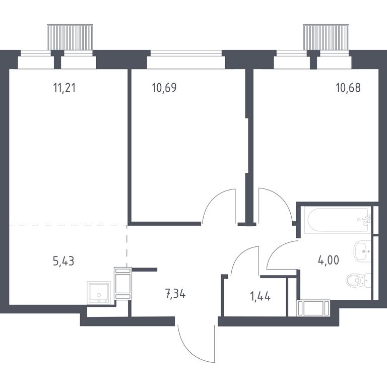 1-BD Apartment Sale, 50.79 sq. m. at Bolshoe Putilkovo, Prostornaya ulitsa, 1, Putilkovo Village, Krasnogorsk City District, Moscow Region, Russia #1