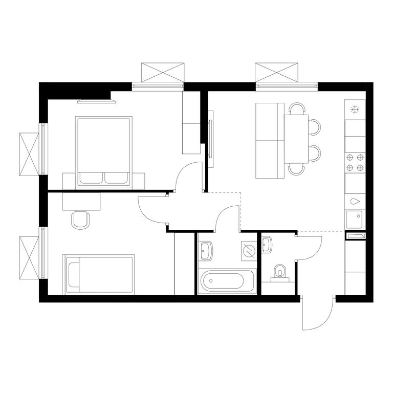 2-BD Apartment Sale, 51.5平方米 at Yauza Park, ulitsa Kolontsova, 4, Mytischi, Moscow Region, Russia #1 2-BD Apartment Sale, 51.5平方米 at Yauza Park, ulitsa Kolontsova, 4, Mytischi, Moscow Region, Russia #1