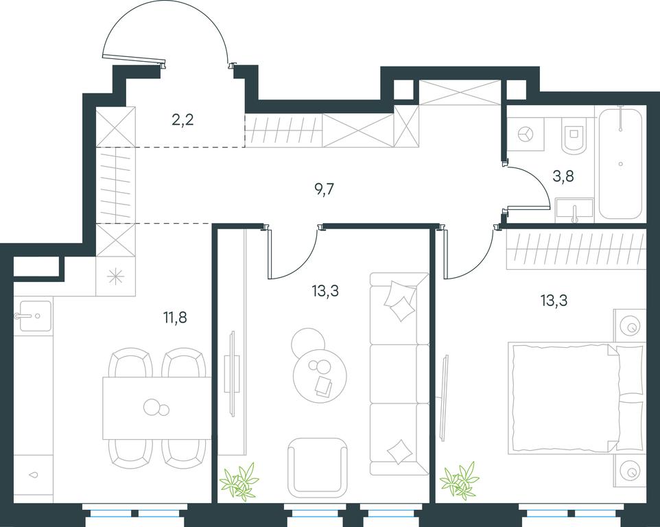 1-BD Apartment Sale, 54.1 sq. m. at Level Nizhegorodskaja, Perovskoye Highway, 21с1, Moscow, Russia #1 1-BD Apartment Sale, 54.1 sq. m. at Level Nizhegorodskaja, Perovskoye Highway, 21с1, Moscow, Russia #1
