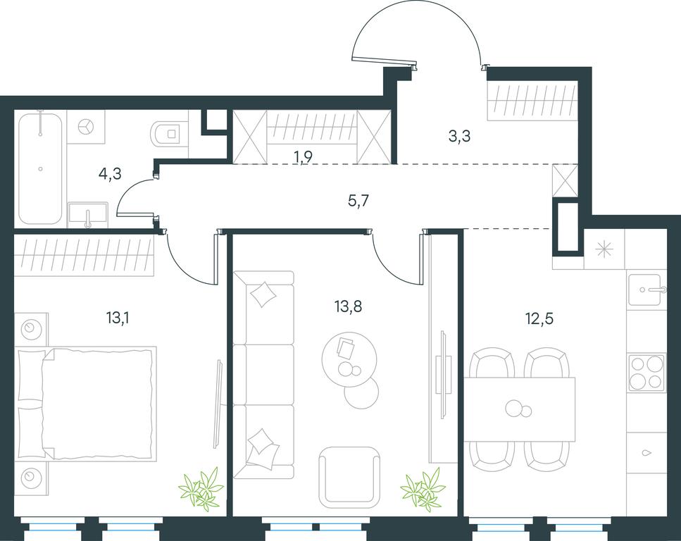 1-BD Apartment Sale, 54.6平方米 at Level Nizhegorodskaja, Perovskoye Highway, 21с1, Moscow, Russia #1 1-BD Apartment Sale, 54.6平方米 at Level Nizhegorodskaja, Perovskoye Highway, 21с1, Moscow, Russia #1