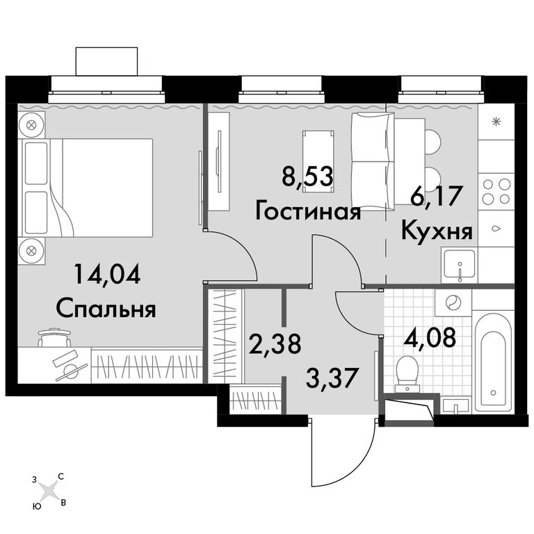 2-BD Apartment Sale, 38.57 sq. m. at Dvizhenie. Govorovo, Центральная улица, 47, деревня Говорово, поселение Московский, Москва, Россия #1 2-BD Apartment Sale, 38.57 sq. m. at Dvizhenie. Govorovo, Центральная улица, 47, деревня Говорово, поселение Московский, Москва, Россия #1