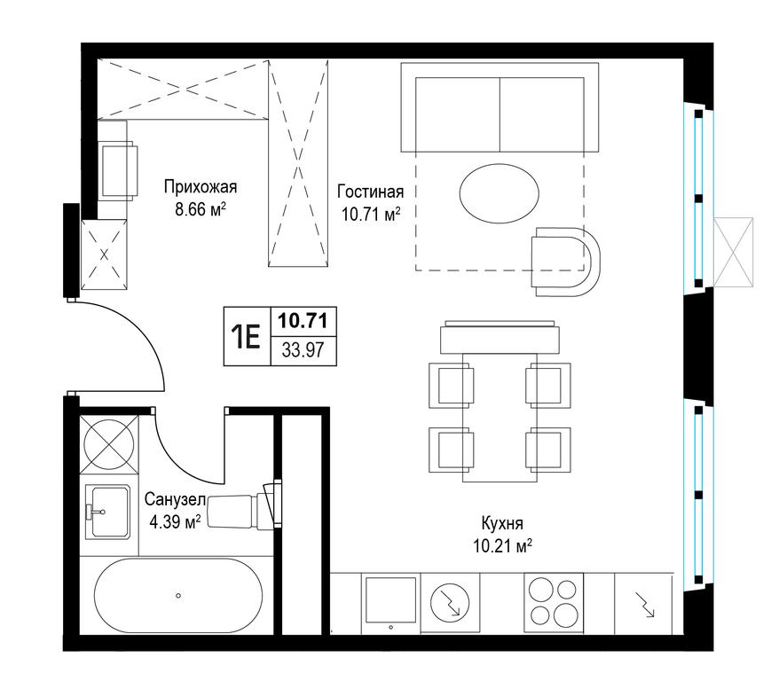 1-BD Apartment Sale, 33.2平方米 at Eko Vidnoe 2.0, kvartal Tsentralny, 1, Kupelinka Subdistrict, derevnya Sapronovo, Leninskiy City District, Moscow Region, Russia #1 1-BD Apartment Sale, 33.2平方米 at Eko Vidnoe 2.0, kvartal Tsentralny, 1, Kupelinka Subdistrict, derevnya Sapronovo, Leninskiy City District, Moscow Region, Russia #1