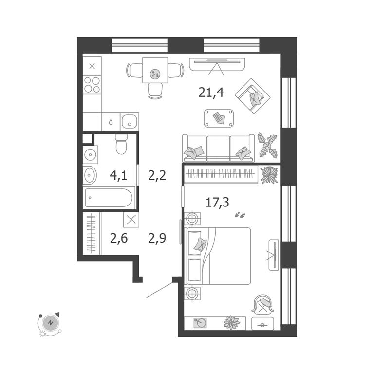 Продажа 1-комн. квартиры, 50,5 м² в ЖК «Шагал (Shagal)», Автозаводская улица, 23, Москва, Россия #2 Продажа 1-комн. квартиры, 50,5 м² в ЖК «Шагал (Shagal)», Автозаводская улица, 23, Москва, Россия #2