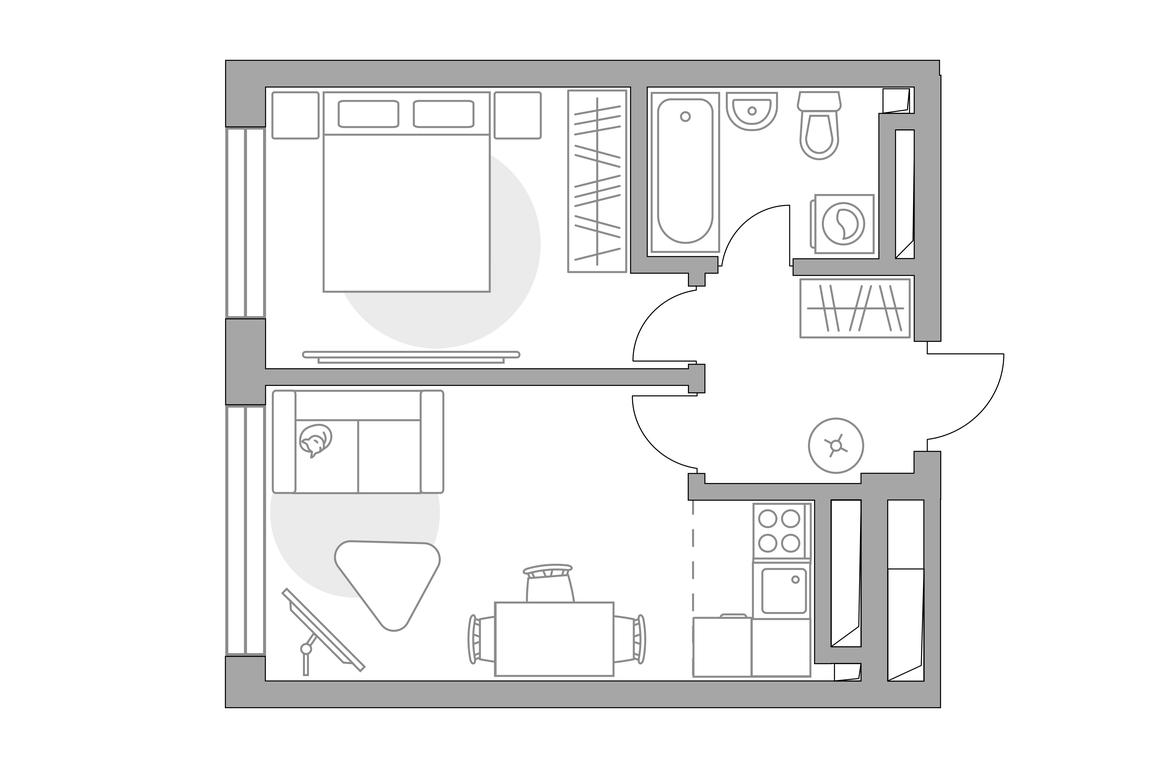 1-BD Apartment Sale, 37.24 sq. m. at Triniti 3, Dmitrovskoye Highway, 75к4, Moscow, Russia #1