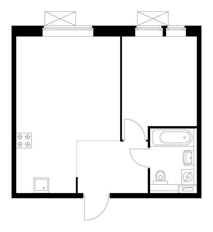 1-BD Apartment Sale, 40.9 sq. m. at Butovo Park 2, Butovo Park Residential Complex, Butovo Work Settlement, Leninskiy City District, Moscow Region, Russia #1