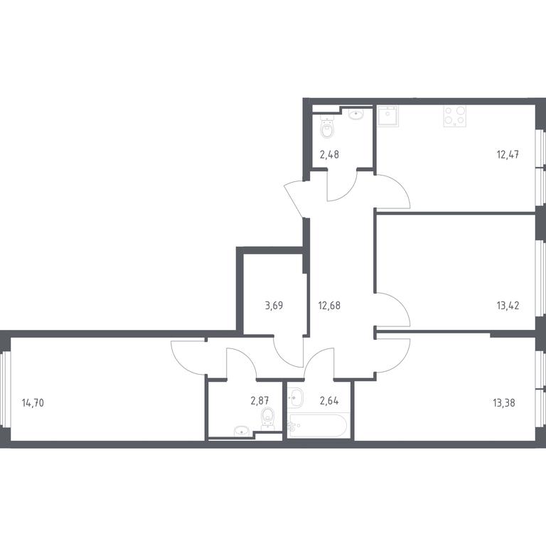2-BD Apartment Sale, 78.33平方米 at Ostafevo, Ostafyevskoe Highway, 12к1, Ryazanovskoe Settlement, Moscow, Russia #1 2-BD Apartment Sale, 78.33平方米 at Ostafevo, Ostafyevskoe Highway, 12к1, Ryazanovskoe Settlement, Moscow, Russia #1