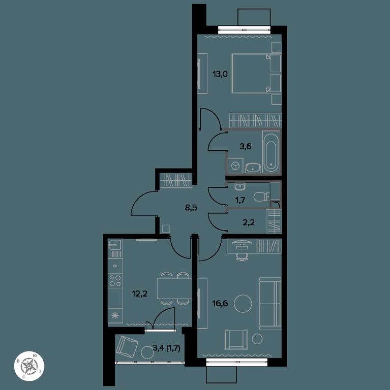 2-BD Apartment Sale, 60.3 sq. m. at Yzhnaya Bitsa, Yuzhnaya Bitsa Residential Complex, posyolok Bittsa, Leninskiy City District, Moscow Region, Russia #1 2-BD Apartment Sale, 60.3 sq. m. at Yzhnaya Bitsa, Yuzhnaya Bitsa Residential Complex, posyolok Bittsa, Leninskiy City District, Moscow Region, Russia #1