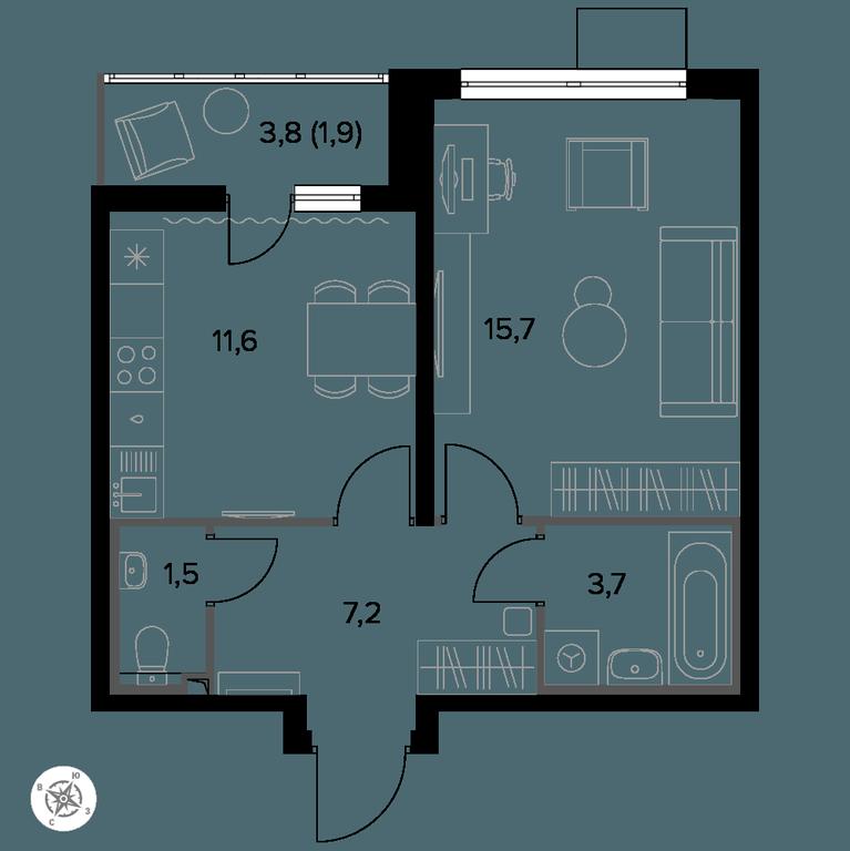 1-BD Apartment Sale, 42.5平方米 at Yzhnaya Bitsa, Yuzhnaya Bitsa Residential Complex, posyolok Bittsa, Leninskiy City District, Moscow Region, Russia #1 1-BD Apartment Sale, 42.5平方米 at Yzhnaya Bitsa, Yuzhnaya Bitsa Residential Complex, posyolok Bittsa, Leninskiy City District, Moscow Region, Russia #1