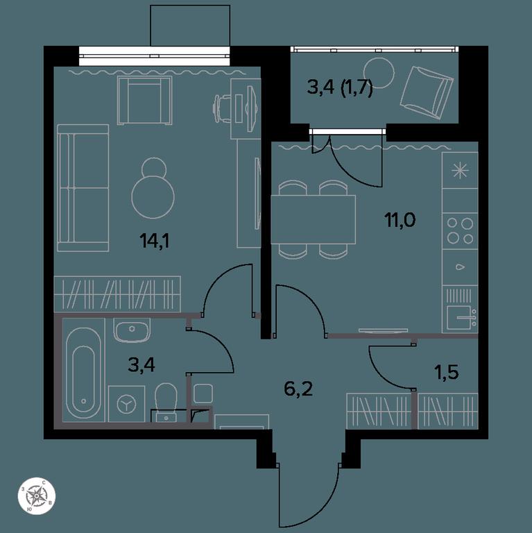 1-BD Apartment Sale, 38.5 sq. m. at Yzhnaya Bitsa, Yuzhnaya Bitsa Residential Complex, posyolok Bittsa, Leninskiy City District, Moscow Region, Russia #1 1-BD Apartment Sale, 38.5 sq. m. at Yzhnaya Bitsa, Yuzhnaya Bitsa Residential Complex, posyolok Bittsa, Leninskiy City District, Moscow Region, Russia #1