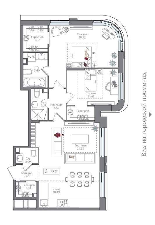 2-BD Apartment Sale, 93.27 sq. m. at Preobrazhenskaya ploschad, 1st Bukhvostova Street, Moscow, Russia #2 2-BD Apartment Sale, 93.27 sq. m. at Preobrazhenskaya ploschad, 1st Bukhvostova Street, Moscow, Russia #2