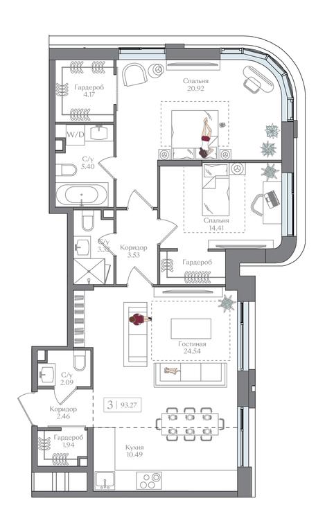 2-BD Apartment Sale, 93.27 sq. m. at Preobrazhenskaya ploschad, 1st Bukhvostova Street, Moscow, Russia #1 2-BD Apartment Sale, 93.27 sq. m. at Preobrazhenskaya ploschad, 1st Bukhvostova Street, Moscow, Russia #1