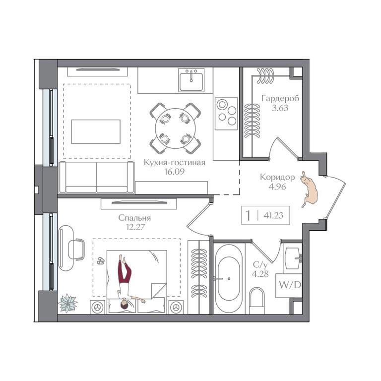 1-BD Apartment Sale, 41.23 sq. m. at Preobrazhenskaya ploschad, 1st Bukhvostova Street, Moscow, Russia #1 1-BD Apartment Sale, 41.23 sq. m. at Preobrazhenskaya ploschad, 1st Bukhvostova Street, Moscow, Russia #1