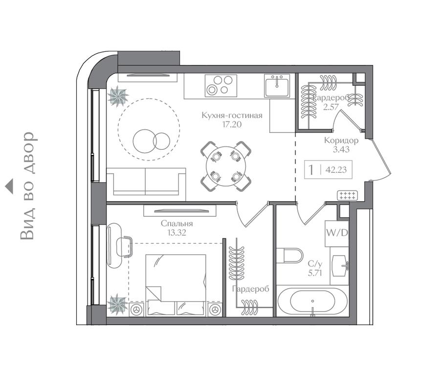 1-BD Apartment Sale, 42.23 sq. m. at Preobrazhenskaya ploschad, 1st Bukhvostova Street, Moscow, Russia #2 1-BD Apartment Sale, 42.23 sq. m. at Preobrazhenskaya ploschad, 1st Bukhvostova Street, Moscow, Russia #2