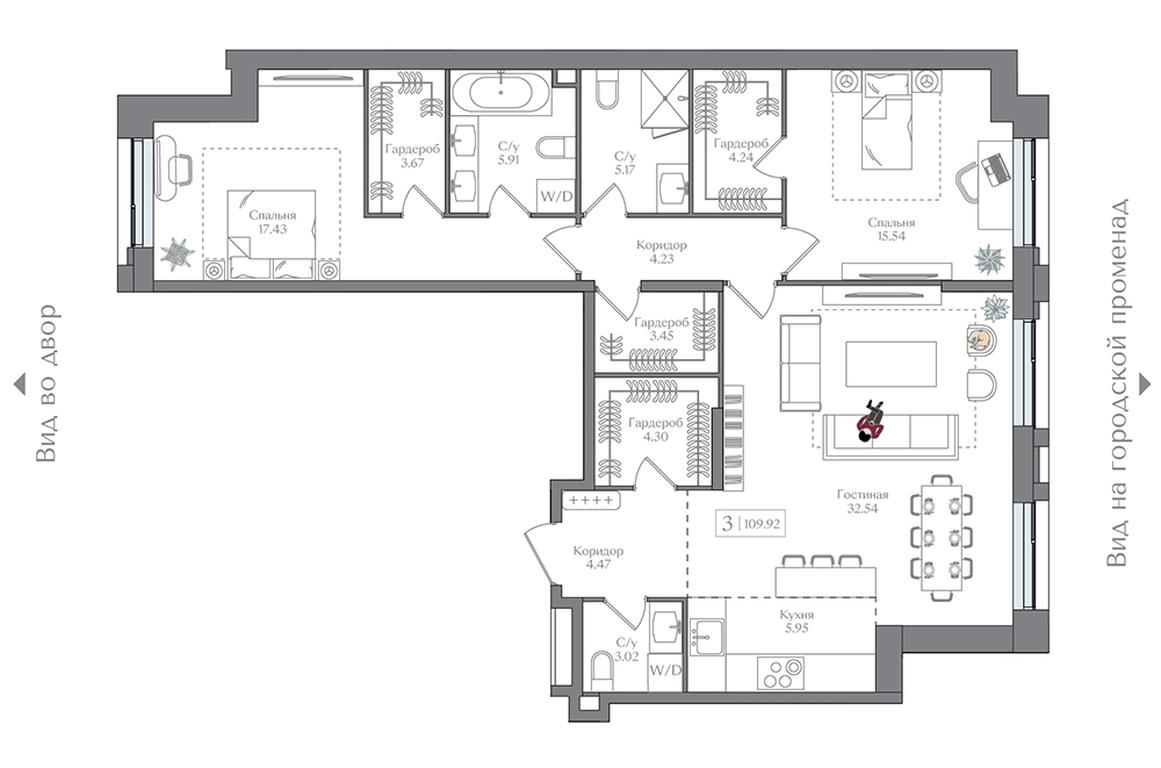 2-BD Apartment Sale, 109.92 sq. m. at Preobrazhenskaya ploschad, 1st Bukhvostova Street, Moscow, Russia #2 2-BD Apartment Sale, 109.92 sq. m. at Preobrazhenskaya ploschad, 1st Bukhvostova Street, Moscow, Russia #2