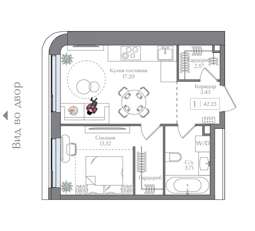 1-BD Apartment Sale, 42.23 sq. m. at Preobrazhenskaya ploschad, 1st Bukhvostova Street, Moscow, Russia #2 1-BD Apartment Sale, 42.23 sq. m. at Preobrazhenskaya ploschad, 1st Bukhvostova Street, Moscow, Russia #2