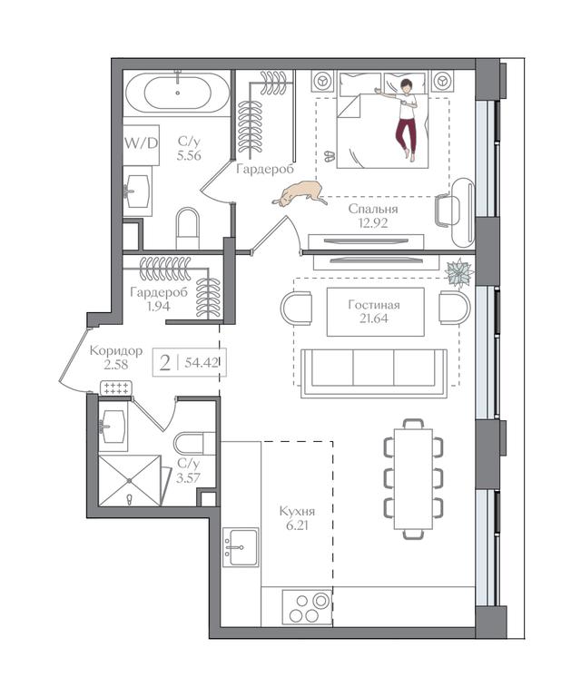 1-BD Apartment Sale, 54.42 sq. m. at Preobrazhenskaya ploschad, 1st Bukhvostova Street, Moscow, Russia #1 1-BD Apartment Sale, 54.42 sq. m. at Preobrazhenskaya ploschad, 1st Bukhvostova Street, Moscow, Russia #1