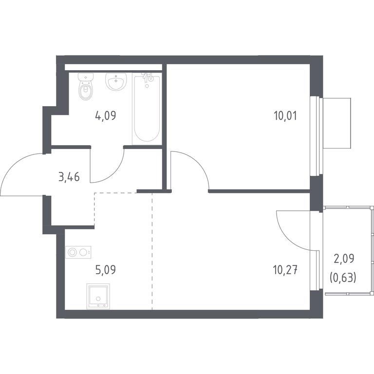 Apartment Sale, 33.55 sq. m. at Gorki Park, Shkolnaya ulitsa, 2, derevnya Korobovo, Leninskiy City District, Moscow Region, Russia #1 Apartment Sale, 33.55 sq. m. at Gorki Park, Shkolnaya ulitsa, 2, derevnya Korobovo, Leninskiy City District, Moscow Region, Russia #1