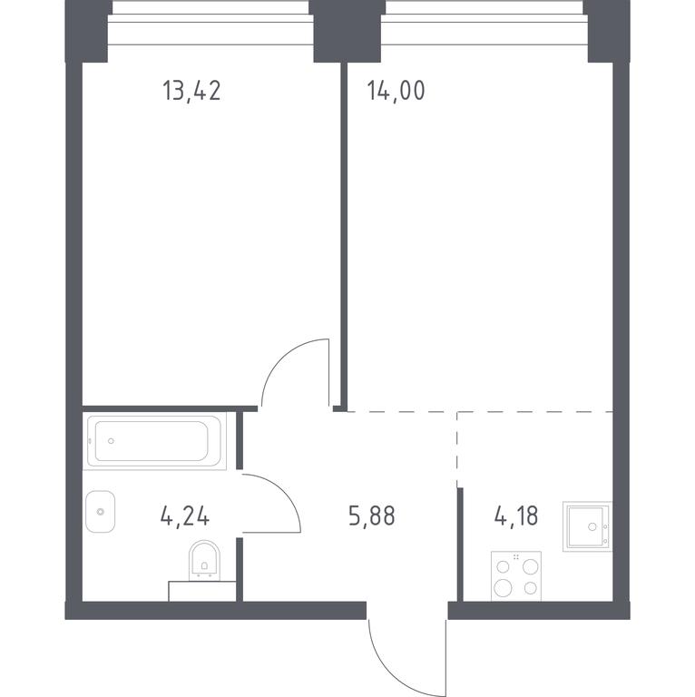 Apartment Sale, 41.72平方米 at Nova, Bratyev Fonchenko Street, вл21, Moscow, Russia #1 Apartment Sale, 41.72平方米 at Nova, Bratyev Fonchenko Street, вл21, Moscow, Russia #1