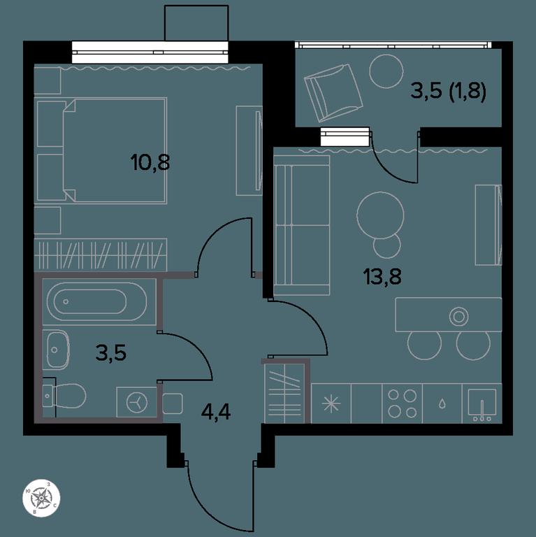 1-BD Apartment Sale, 34.9 sq. m. at Yzhnaya Bitsa, Yuzhnaya Bitsa Residential Complex, posyolok Bittsa, Leninskiy City District, Moscow Region, Russia #1 1-BD Apartment Sale, 34.9 sq. m. at Yzhnaya Bitsa, Yuzhnaya Bitsa Residential Complex, posyolok Bittsa, Leninskiy City District, Moscow Region, Russia #1