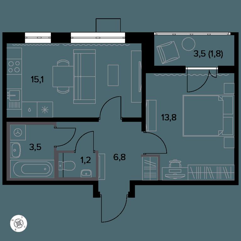 Продажа 1-комн. квартиры, 43,4 м² в ЖК «Южная Битца», жилой комплекс Южная Битца, посёлок Битца, Ленинский городской округ, Московская область, Россия #1 Продажа 1-комн. квартиры, 43,4 м² в ЖК «Южная Битца», жилой комплекс Южная Битца, посёлок Битца, Ленинский городской округ, Московская область, Россия #1