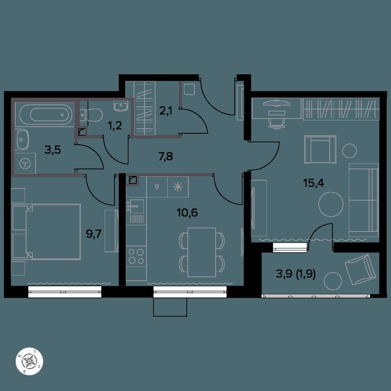 2-BD Apartment Sale, 53.2 sq. m. at Yzhnaya Bitsa, Yuzhnaya Bitsa Residential Complex, posyolok Bittsa, Leninskiy City District, Moscow Region, Russia #1 2-BD Apartment Sale, 53.2 sq. m. at Yzhnaya Bitsa, Yuzhnaya Bitsa Residential Complex, posyolok Bittsa, Leninskiy City District, Moscow Region, Russia #1