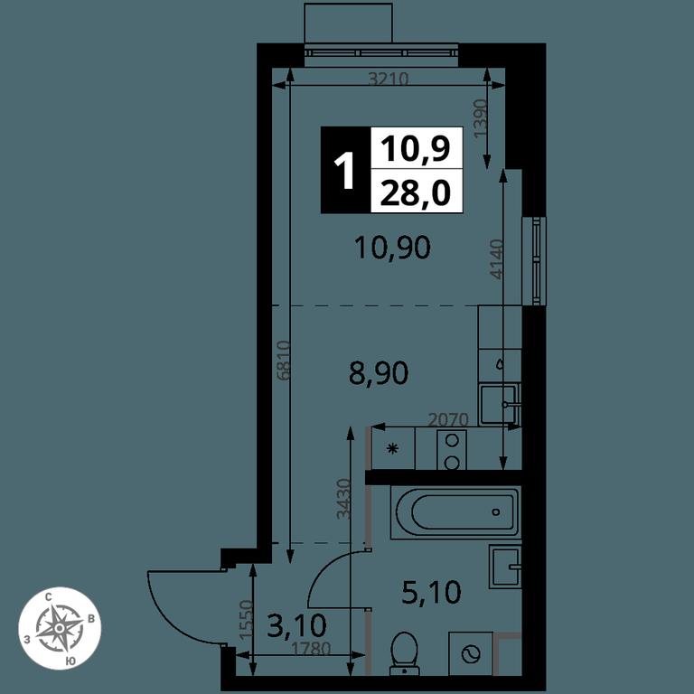 Apartment Sale, 27.9 sq. m. at 1 Himkinskij, zhiloy kompleks 1-y Khimkinskiy, kvartal Mezhdunarodny, mikrorayon Klyazma-Starbeyevo, Khimki, Moscow Region, Russia #2 Apartment Sale, 27.9 sq. m. at 1 Himkinskij, zhiloy kompleks 1-y Khimkinskiy, kvartal Mezhdunarodny, mikrorayon Klyazma-Starbeyevo, Khimki, Moscow Region, Russia #2