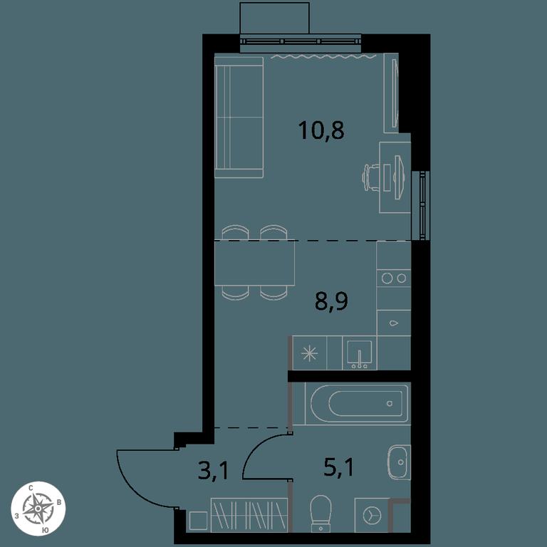 Apartment Sale, 27.9 sq. m. at 1 Himkinskij, zhiloy kompleks 1-y Khimkinskiy, kvartal Mezhdunarodny, mikrorayon Klyazma-Starbeyevo, Khimki, Moscow Region, Russia #1 Apartment Sale, 27.9 sq. m. at 1 Himkinskij, zhiloy kompleks 1-y Khimkinskiy, kvartal Mezhdunarodny, mikrorayon Klyazma-Starbeyevo, Khimki, Moscow Region, Russia #1