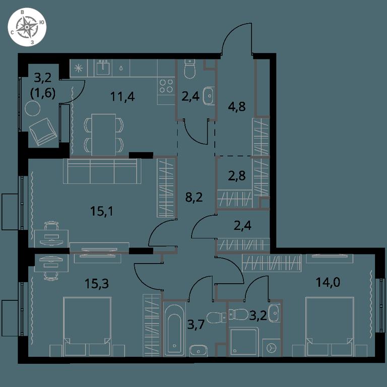 3-BD Apartment Sale, 84.9平方米 at 1 Himkinskij, zhiloy kompleks 1-y Khimkinskiy, kvartal Mezhdunarodny, mikrorayon Klyazma-Starbeyevo, Khimki, Moscow Region, Russia #1 3-BD Apartment Sale, 84.9平方米 at 1 Himkinskij, zhiloy kompleks 1-y Khimkinskiy, kvartal Mezhdunarodny, mikrorayon Klyazma-Starbeyevo, Khimki, Moscow Region, Russia #1