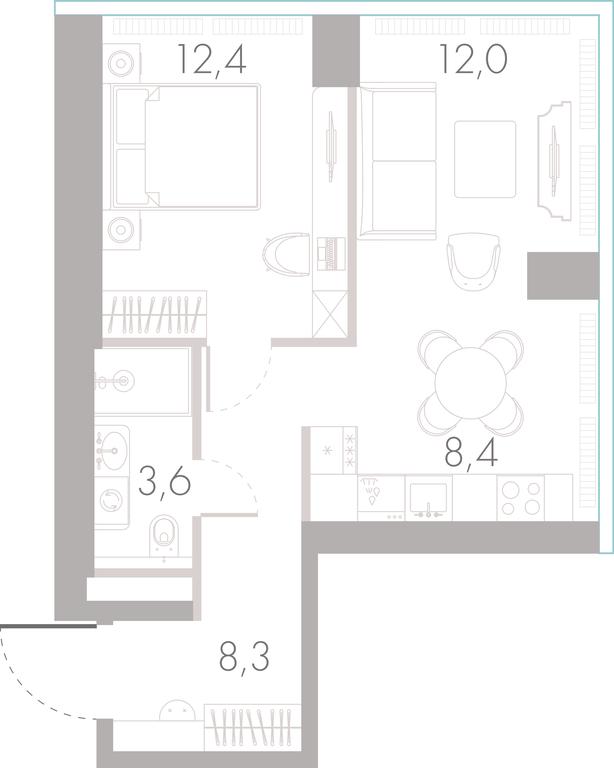 1-BD Apartment Sale, 44.8 sq. m. at River Park Towers, Kutuzovsky Drive, 16с1, Moscow, Russia #1 1-BD Apartment Sale, 44.8 sq. m. at River Park Towers, Kutuzovsky Drive, 16с1, Moscow, Russia #1