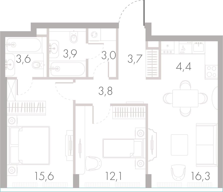 2-BD Apartment Sale, 66 sq. m. at River Park Towers, Kutuzovsky Drive, 16с1, Moscow, Russia #1 2-BD Apartment Sale, 66 sq. m. at River Park Towers, Kutuzovsky Drive, 16с1, Moscow, Russia #1