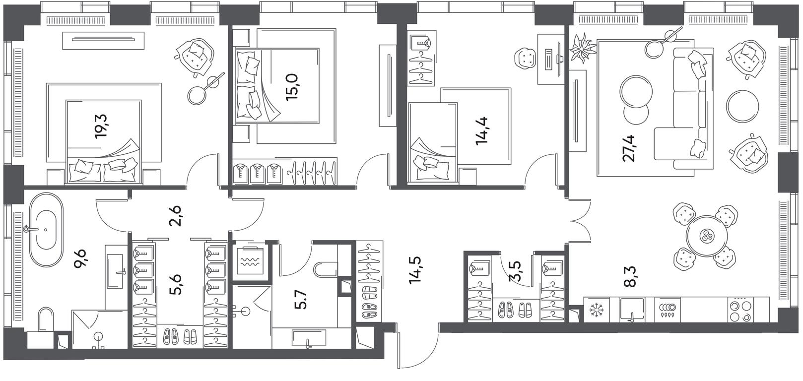 3-BD Apartment Sale, 126.6 sq. m. at Pride, Polkovaya Street, 1с27, Moscow, Russia #1 3-BD Apartment Sale, 126.6 sq. m. at Pride, Polkovaya Street, 1с27, Moscow, Russia #1