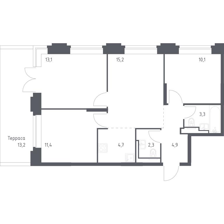 3-BD Apartment Sale, 78.2 sq. m. at Vereiskaya 41, Vereyskaya Street, 41, Moscow, Russia #1