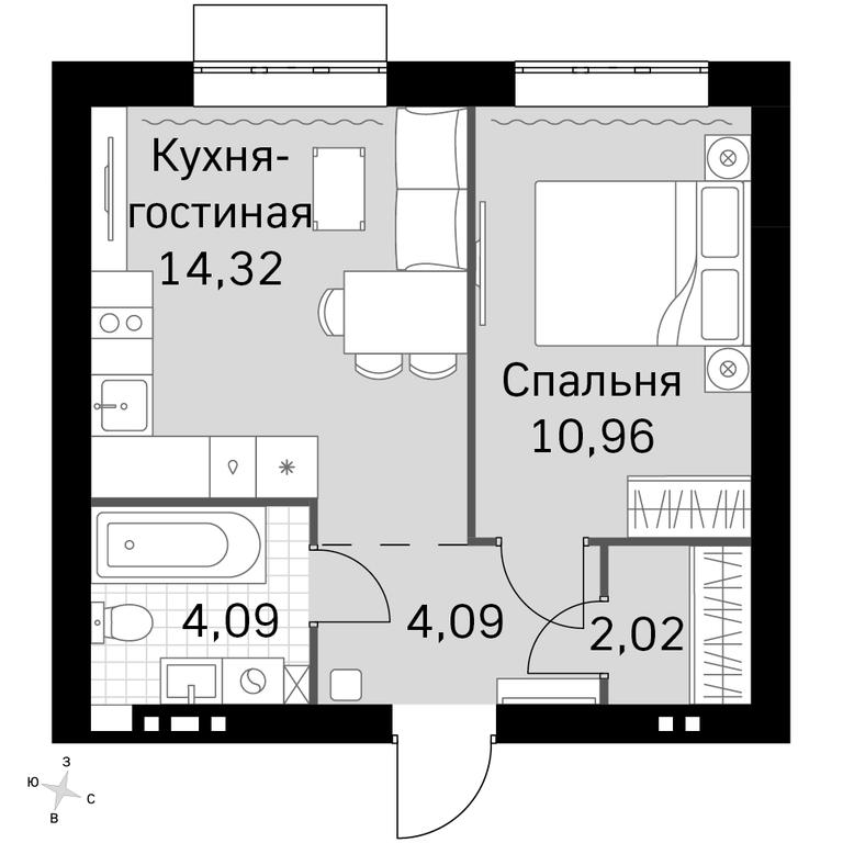 1-BD Apartment Sale, 35.48平方米 at Zhavoronki Club, zhiloy kompleks Akkord Smart-kvartal, Mitkino Village, Odintsovskiy City District, Moscow Region, Russia #1 1-BD Apartment Sale, 35.48平方米 at Zhavoronki Club, zhiloy kompleks Akkord Smart-kvartal, Mitkino Village, Odintsovskiy City District, Moscow Region, Russia #1