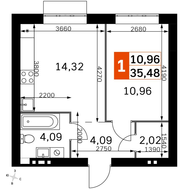 1-BD Apartment Sale, 35.48平方米 at Zhavoronki Club, zhiloy kompleks Akkord Smart-kvartal, Mitkino Village, Odintsovskiy City District, Moscow Region, Russia #2 1-BD Apartment Sale, 35.48平方米 at Zhavoronki Club, zhiloy kompleks Akkord Smart-kvartal, Mitkino Village, Odintsovskiy City District, Moscow Region, Russia #2