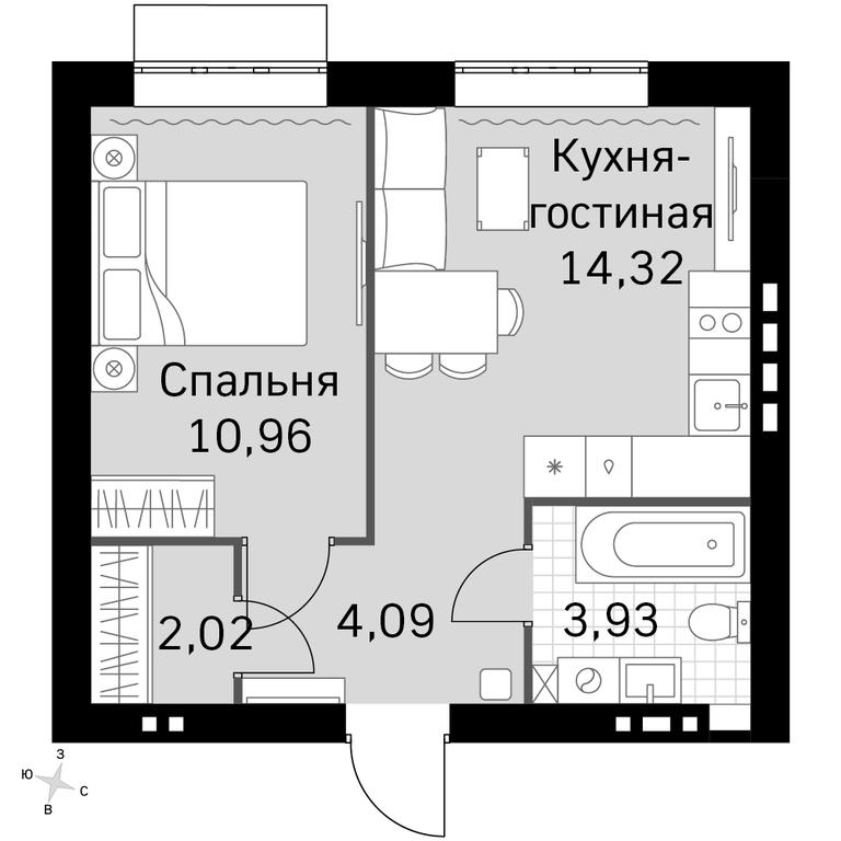 1-BD Apartment Sale, 35.32平方米 at Zhavoronki Club, zhiloy kompleks Akkord Smart-kvartal, Mitkino Village, Odintsovskiy City District, Moscow Region, Russia #1 1-BD Apartment Sale, 35.32平方米 at Zhavoronki Club, zhiloy kompleks Akkord Smart-kvartal, Mitkino Village, Odintsovskiy City District, Moscow Region, Russia #1
