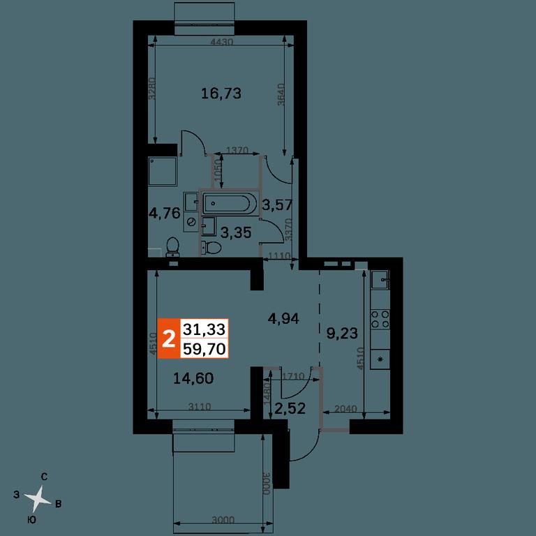 2-BD Apartment Sale, 59.7 sq. m. at Zhavoronki Club, zhiloy kompleks Akkord Smart-kvartal, Mitkino Village, Odintsovskiy City District, Moscow Region, Russia #2 2-BD Apartment Sale, 59.7 sq. m. at Zhavoronki Club, zhiloy kompleks Akkord Smart-kvartal, Mitkino Village, Odintsovskiy City District, Moscow Region, Russia #2