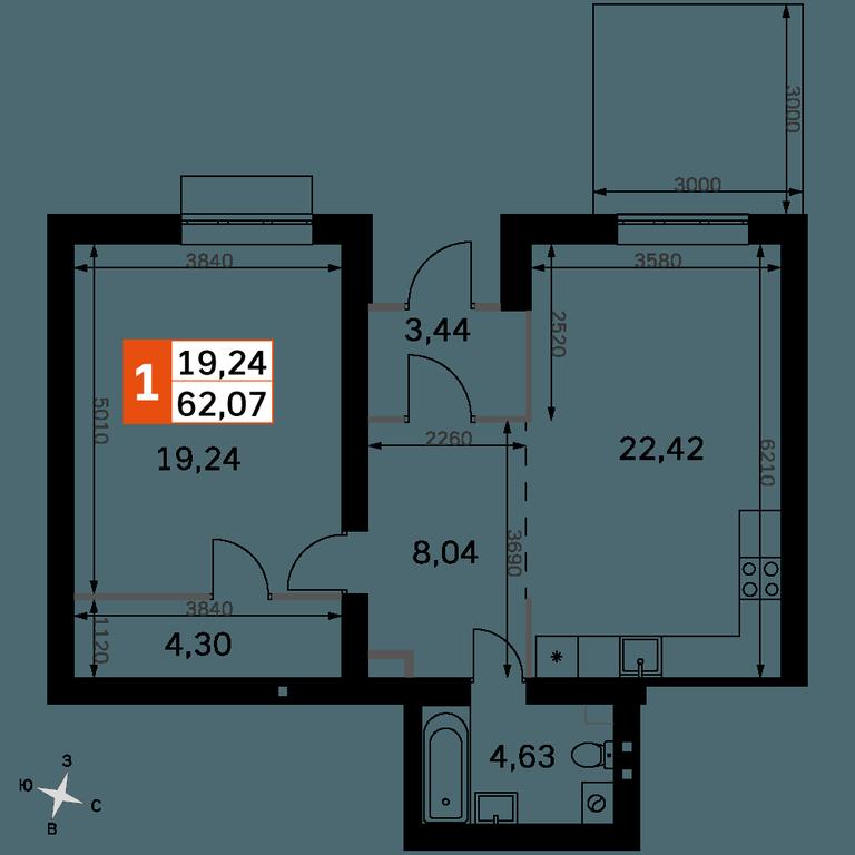 2-BD Apartment Sale, 62.07 sq. m. at Zhavoronki Club, zhiloy kompleks Akkord Smart-kvartal, Mitkino Village, Odintsovskiy City District, Moscow Region, Russia #2 2-BD Apartment Sale, 62.07 sq. m. at Zhavoronki Club, zhiloy kompleks Akkord Smart-kvartal, Mitkino Village, Odintsovskiy City District, Moscow Region, Russia #2