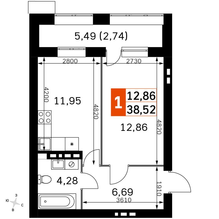 1-BD Apartment Sale, 38.52 sq. m. at Zhavoronki Club, zhiloy kompleks Akkord Smart-kvartal, Mitkino Village, Odintsovskiy City District, Moscow Region, Russia #2 1-BD Apartment Sale, 38.52 sq. m. at Zhavoronki Club, zhiloy kompleks Akkord Smart-kvartal, Mitkino Village, Odintsovskiy City District, Moscow Region, Russia #2