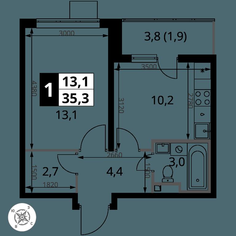 1-BD Apartment Sale, 35.3 sq. m. at Pervy Donskoj, zhiloy mikrorayon Sapronovo, derevnya Sapronovo, Leninskiy City District, Moscow Region, Russia #2 1-BD Apartment Sale, 35.3 sq. m. at Pervy Donskoj, zhiloy mikrorayon Sapronovo, derevnya Sapronovo, Leninskiy City District, Moscow Region, Russia #2