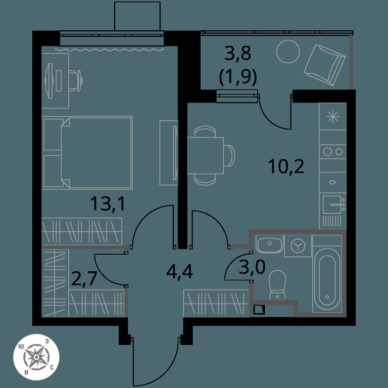 1-BD Apartment Sale, 35.3 sq. m. at Pervy Donskoj, zhiloy mikrorayon Sapronovo, derevnya Sapronovo, Leninskiy City District, Moscow Region, Russia #1 1-BD Apartment Sale, 35.3 sq. m. at Pervy Donskoj, zhiloy mikrorayon Sapronovo, derevnya Sapronovo, Leninskiy City District, Moscow Region, Russia #1