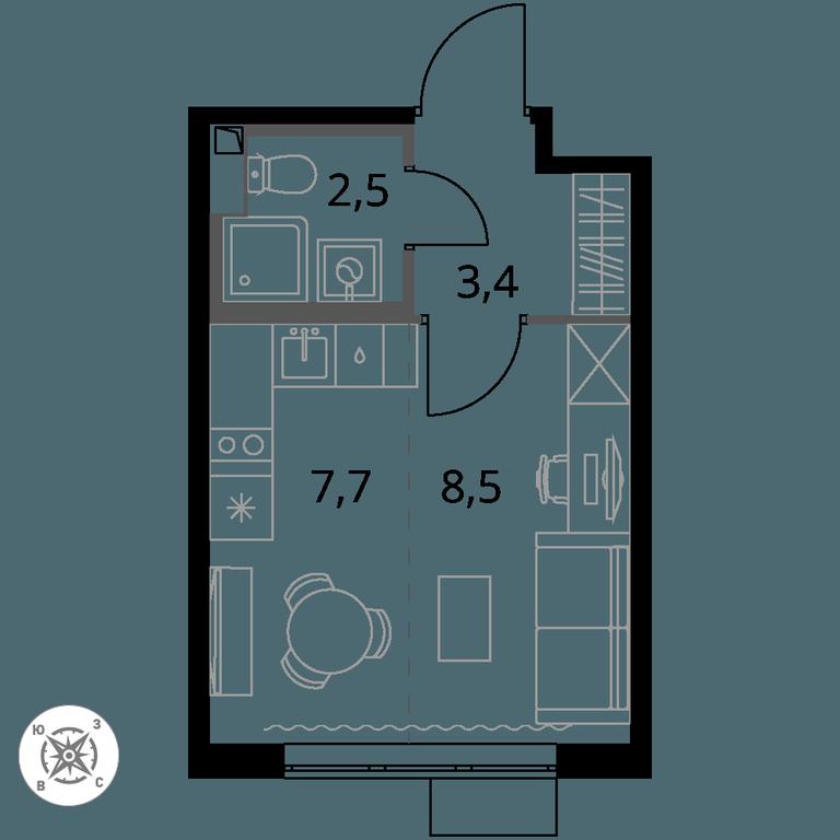 Apartment Sale, 22.1 sq. m. at Pervy Sheremetevskij, Komsomolskaya Street, 16, Khimki, Moscow Region, Russia #1 Apartment Sale, 22.1 sq. m. at Pervy Sheremetevskij, Komsomolskaya Street, 16, Khimki, Moscow Region, Russia #1
