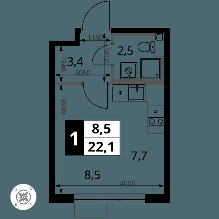 Apartment Sale, 22.1 sq. m. at Pervy Sheremetevskij, Komsomolskaya Street, 16, Khimki, Moscow Region, Russia #2 Apartment Sale, 22.1 sq. m. at Pervy Sheremetevskij, Komsomolskaya Street, 16, Khimki, Moscow Region, Russia #2