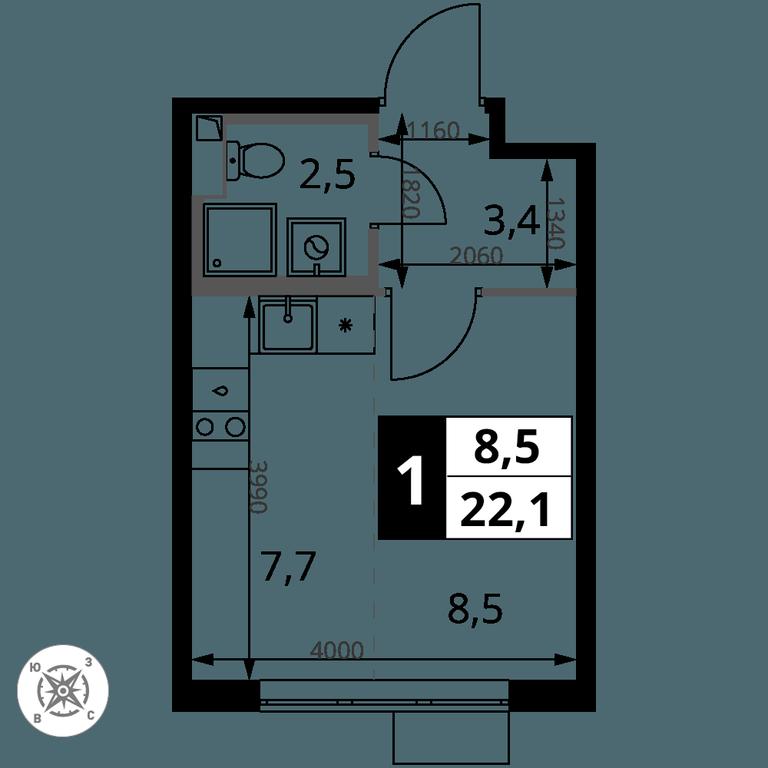 Apartment Sale, 22.1 sq. m. at Pervy Sheremetevskij, Komsomolskaya Street, 16, Khimki, Moscow Region, Russia #2 Apartment Sale, 22.1 sq. m. at Pervy Sheremetevskij, Komsomolskaya Street, 16, Khimki, Moscow Region, Russia #2