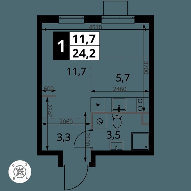 Apartment Sale, 24.2 sq. m. at Pervy Sheremetevskij, Komsomolskaya Street, 16, Khimki, Moscow Region, Russia #1 Apartment Sale, 24.2 sq. m. at Pervy Sheremetevskij, Komsomolskaya Street, 16, Khimki, Moscow Region, Russia #1