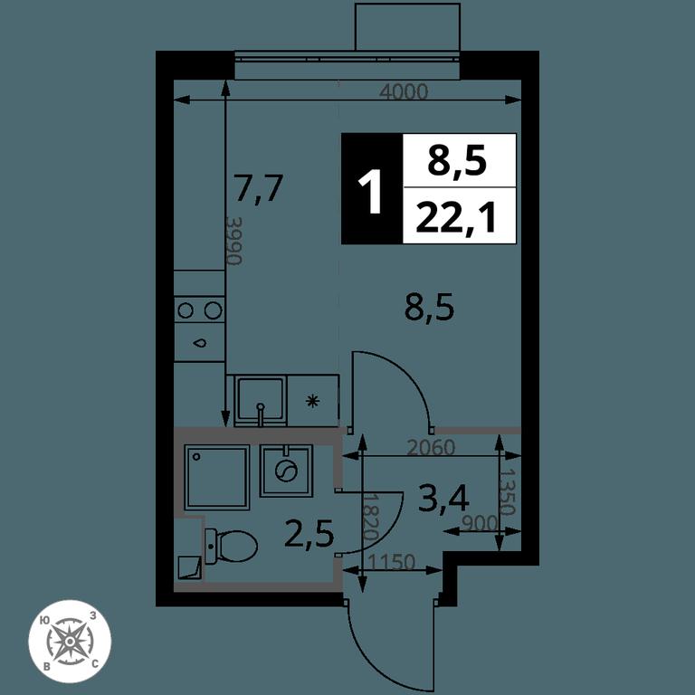 Apartment Sale, 22.1 sq. m. at Pervy Sheremetevskij, Komsomolskaya Street, 16, Khimki, Moscow Region, Russia #2 Apartment Sale, 22.1 sq. m. at Pervy Sheremetevskij, Komsomolskaya Street, 16, Khimki, Moscow Region, Russia #2