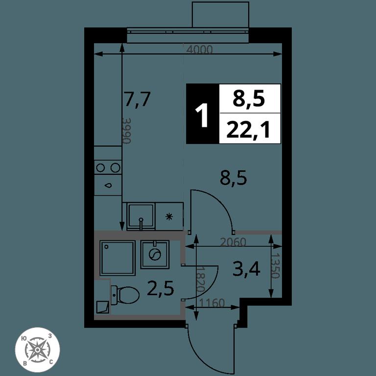 Apartment Sale, 22.1平方米 at Pervy Sheremetevskij, Komsomolskaya Street, 16, Khimki, Moscow Region, Russia #2 Apartment Sale, 22.1平方米 at Pervy Sheremetevskij, Komsomolskaya Street, 16, Khimki, Moscow Region, Russia #2