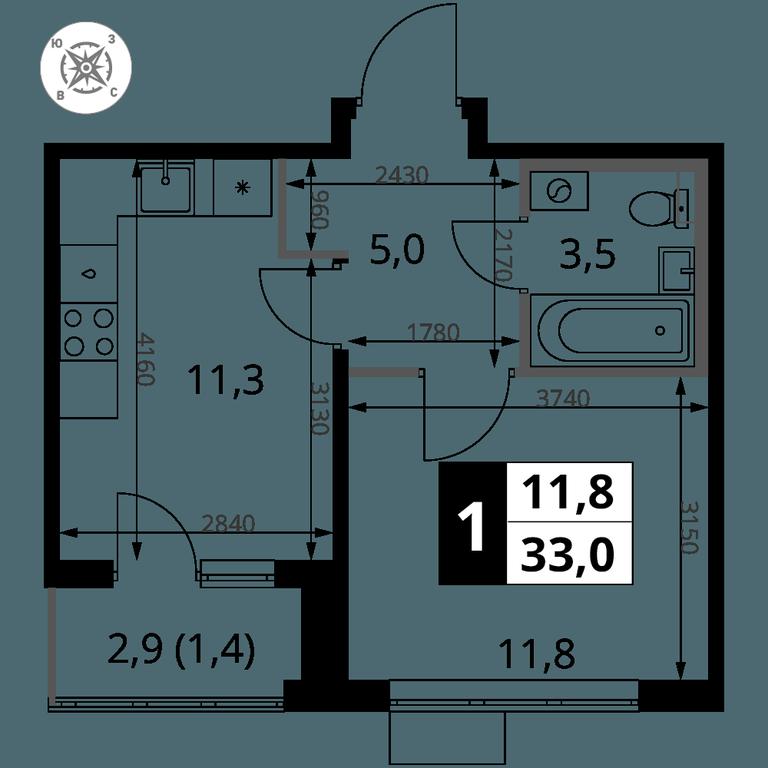 1-BD Apartment Sale, 33 sq. m. at Pervy Sheremetevskij, Komsomolskaya Street, 16, Khimki, Moscow Region, Russia #2 1-BD Apartment Sale, 33 sq. m. at Pervy Sheremetevskij, Komsomolskaya Street, 16, Khimki, Moscow Region, Russia #2