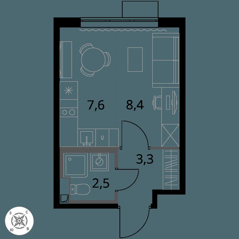 Apartment Sale, 21.8 sq. m. at Pervy Sheremetevskij, Komsomolskaya Street, 16, Khimki, Moscow Region, Russia #1