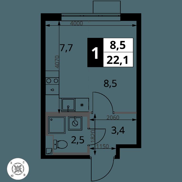 Apartment Sale, 22.1 sq. m. at Pervy Sheremetevskij, Komsomolskaya Street, 16, Khimki, Moscow Region, Russia #2 Apartment Sale, 22.1 sq. m. at Pervy Sheremetevskij, Komsomolskaya Street, 16, Khimki, Moscow Region, Russia #2